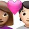 Par med hjärta: Kvinna, person, mellanhudton, ljushudton emoji på iPhone (iOS 16.4)