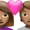 ハートを持ったカップル：女性、人物、ミディアムスキントーン iPhoneの絵文字