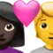 Kalpli Çift: Kadın, Kişi, Koyu Ten Rengi, Ten Rengi Yok iPhone üzerinde emoji (iOS 17.4)
