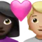 Kalpli Çift: Kadın, Kişi, Koyu Ten Tonu, Orta-Açık Ten Tonu iPhone üzerinde emoji (iOS 17.4)