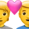 心爱的情侣：男士 iPhone 上的表情符号 (iOS 14.6)