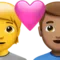 Kalpli Çift: Kişi, Erkek, Ten Rengi Belirtilmemiş, Orta Ten Rengi iPhone üzerinde emoji (iOS 17.4)