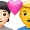 Kalpli Çift: Kişi, Erkek, Açık Tenli, Tensiz iPhone üzerinde emoji (iOS 17.4)