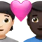 心形情侣：人物，男性，浅肤色，深肤色 iPhone 上的表情符号 (iOS 14.6)