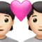 Cuplu cu inimă: Persoană, persoană, ten deschis emoji pe iPhone (iOS 15.4)