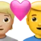 Kalpli Çift: Kişi, Erkek, Orta Açık Ten Tonu, Ten Tonu Yok iPhone üzerinde emoji (iOS 17.4)