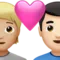 Kalpli Çift: Kişi, Erkek, Orta Açık Ten Tonu, Açık Ten Tonu iPhone üzerinde emoji (iOS 17.4)