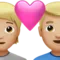 Kalpli Çift: Kişi, Erkek, Orta-Açık Ten Tonu iPhone üzerinde emoji (iOS 17.4)