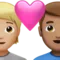 Par med hjärta: Person, Man, Mellanljus hudton, Mellan hudton emoji på iPhone (iOS 16.4)