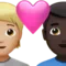 Cuplu cu inimă: Persoană, Bărbat, Ten mediu-deschis, Ten închis emoji pe iPhone (iOS 15.4)