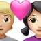 Kalpli Çift: Kişi, Kadın, Orta-Açık Ten Tonu, Açık Ten Tonu iPhone üzerinde emoji (iOS 17.4)