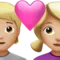Cuplu cu inimă: Persoană, Femeie, Ten mediu-deschis emoji pe iPhone (iOS 15.4)