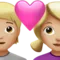 ハートを持ったカップル：人物、女性、やや明るい肌の色 iPhoneの絵文字