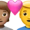 Kalpli Çift: Kişi, Erkek, Orta Ten Rengi, Ten Rengi Yok iPhone üzerinde emoji (iOS 17.4)