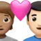 Kalpli Çift: Kişi, Erkek, Orta Ten Rengi, Açık Ten Rengi iPhone üzerinde emoji (iOS 17.4)