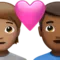 Kalpli Çift: Kişi, Erkek, Orta Ten Rengi, Orta-Koyu Ten Rengi iPhone üzerinde emoji (iOS 17.4)