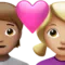 Cuplu cu inimă: Persoană, Femeie, Ten mediu, Ten mediu-deschis emoji pe iPhone (iOS 15.4)