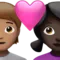 Cuplu cu inimă: Persoană, Femeie, Ten mediu, Ten închis emoji pe iPhone (iOS 15.4)