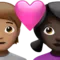 Kalpli Çift: Kişi, Kadın, Orta Ten Tonu, Koyu Ten Tonu iPhone üzerinde emoji (iOS 17.4)