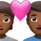 心形情侣：男性，中等偏深肤色 iPhone 上的表情符号 (iOS 14.6)