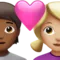 Cuplu cu inimă: Persoană, Femeie, Ten mediu-închis, Ten mediu-deschis emoji pe iPhone (iOS 15.4)
