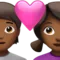 Par med hjärta: Person, kvinna, mellanmörk hudton emoji på iPhone (iOS 16.4)