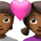 Kalpli Çift: Kişi, Kadın, Orta-Koyu Ten Tonu iPhone üzerinde emoji (iOS 17.4)