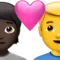 Kalpli Çift: Kişi, Erkek, Koyu Ten Rengi, Ten Rengi Yok iPhone üzerinde emoji (iOS 17.4)