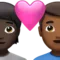 心形情侣：人物，男性，深色肤色，中深色肤色 iPhone 上的表情符号 (iOS 14.6)
