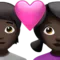 Kalpli Çift: Kişi, Kadın, Koyu Ten Rengi iPhone üzerinde emoji (iOS 17.4)