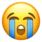 Loudly Crying Face emoji on Apple iOS 14.6
