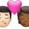 Kyss: Man, Person, Ljus hudton, Mellanmörk hudton emoji på iPhone (iOS 16.4)