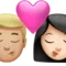 Sărut - Bărbat: Ten mediu-deschis, Femeie: Ten deschis emoji pe iPhone (iOS 15.4)