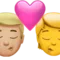 Öpücük: Erkek, Kişi, Orta-Açık Ten Tonu, Ten Tonu Yok iPhone üzerinde emoji (iOS 17.4)