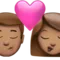 Öpücük - Erkek: Orta Ten Tonu, Kadın: Orta Ten Tonu iPhone üzerinde emoji (iOS 17.4)