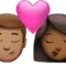 Öpücük - Erkek: Orta Ten Tonu, Kadın: Orta-Koyu Ten Tonu iPhone üzerinde emoji (iOS 17.4)