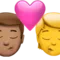 Öpücük: Erkek, Kişi, Orta Ten Rengi, Ten Rengi Yok iPhone üzerinde emoji (iOS 17.4)