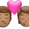 Sărut: Bărbat, Persoană, Ten mediu emoji pe iPhone (iOS 15.4)
