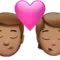 Öpücük: Erkek, Kişi, Orta Ten Tonu iPhone üzerinde emoji (iOS 17.4)