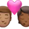 Kyss: Man, Person, Mellan hudton, Mellanmörk hudton emoji på iPhone (iOS 16.4)