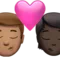 Sărut: Bărbat, Persoană, Ten mediu, Ten închis emoji pe iPhone (iOS 15.4)