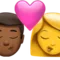 Öpücük - Erkek: Orta-Koyu Ten Tonu, Kadın: Ten Tonu Belirtilmemiş iPhone üzerinde emoji (iOS 17.4)
