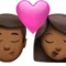 Öpücük - Erkek: Orta-Koyu Ten Tonu, Kadın: Orta-Koyu Ten Tonu iPhone üzerinde emoji (iOS 17.4)
