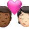Öpücük: Erkek, Kişi, Orta-Koyu Ten Tonu, Açık Ten Tonu iPhone üzerinde emoji (iOS 17.4)