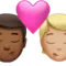 Kyss: Man, Person, Mellanmörk hudton, Mellanljus hudton emoji på iPhone (iOS 16.4)