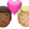 Öpücük: Erkek, Kişi, Orta-Koyu Ten Tonu, Orta-Açık Ten Tonu iPhone üzerinde emoji (iOS 17.4)