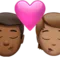 Öpücük: Erkek, Kişi, Orta-Koyu Ten Tonu, Orta Ten Tonu iPhone üzerinde emoji (iOS 17.4)
