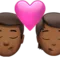 Sărut: Bărbat, Persoană, Ten mediu-închis emoji pe iPhone (iOS 15.4)