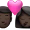 Öpücük - Erkek: Koyu Ten Rengi, Kadın: Koyu Ten Rengi iPhone üzerinde emoji (iOS 17.4)