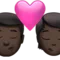 Sărut: Bărbat, Persoană, Ten închis la culoare emoji pe iPhone (iOS 15.4)